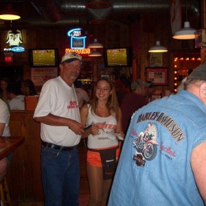 Flip and unnamed Hooter's waitress