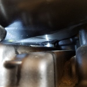 Oil tank leak.