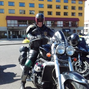 Judge Dredd sat on my Rocket 3