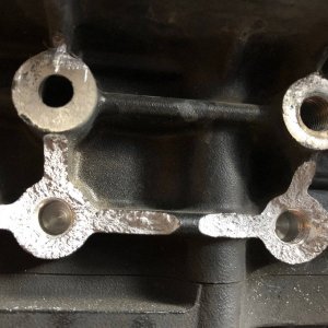 Damaged crankcase where kickstand bracket attaches