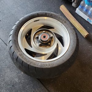 Rear wheel removed