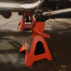 Bike up on jack stands