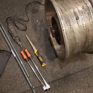 Wheel was pretty dirty inside.  Here are the tools used