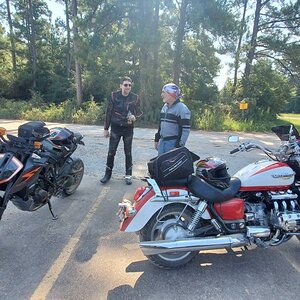 Ik9 and Anthony Wyld after a ride n the piny woods