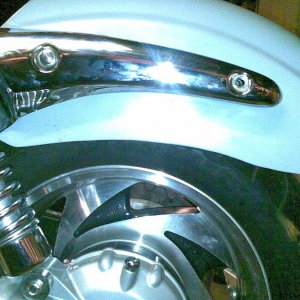 rear gaurd leftlowerd on bike