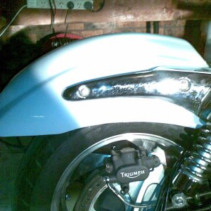 rear gaurd right lowerd on bike