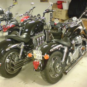 Mine and the wifes bike in the garage
