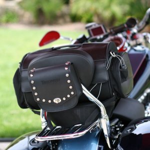 Rocket with Rear Sissy Bar Bag & Rollbag on pillion