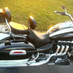 Triumph OEM Rear Passenger Gel Comfort Seat AND Solo Rider with backrest