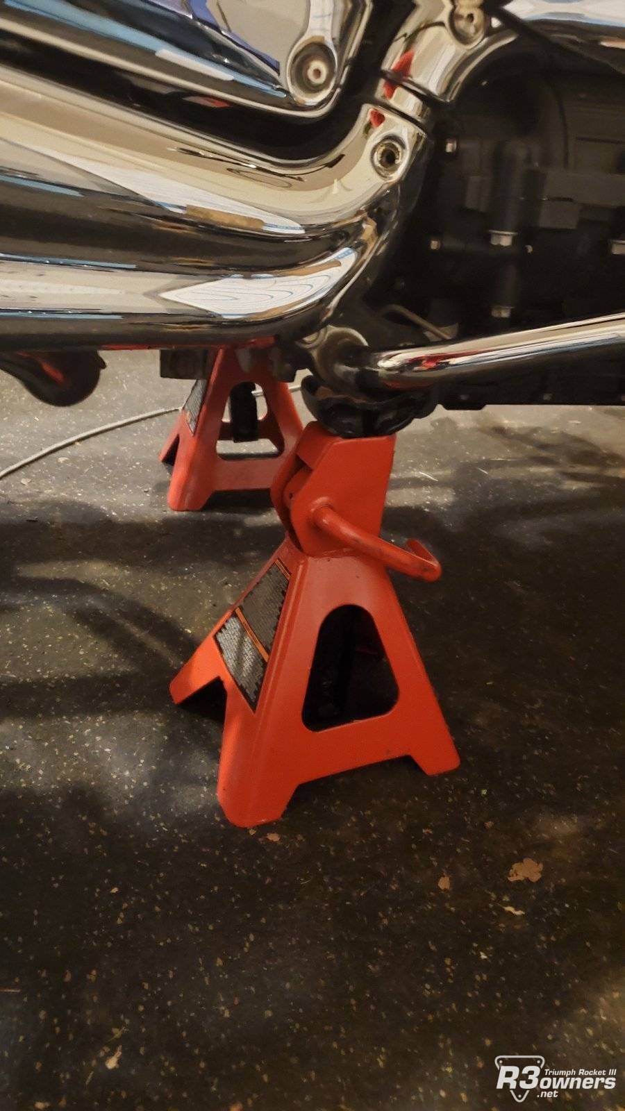 Bike up on jack stands