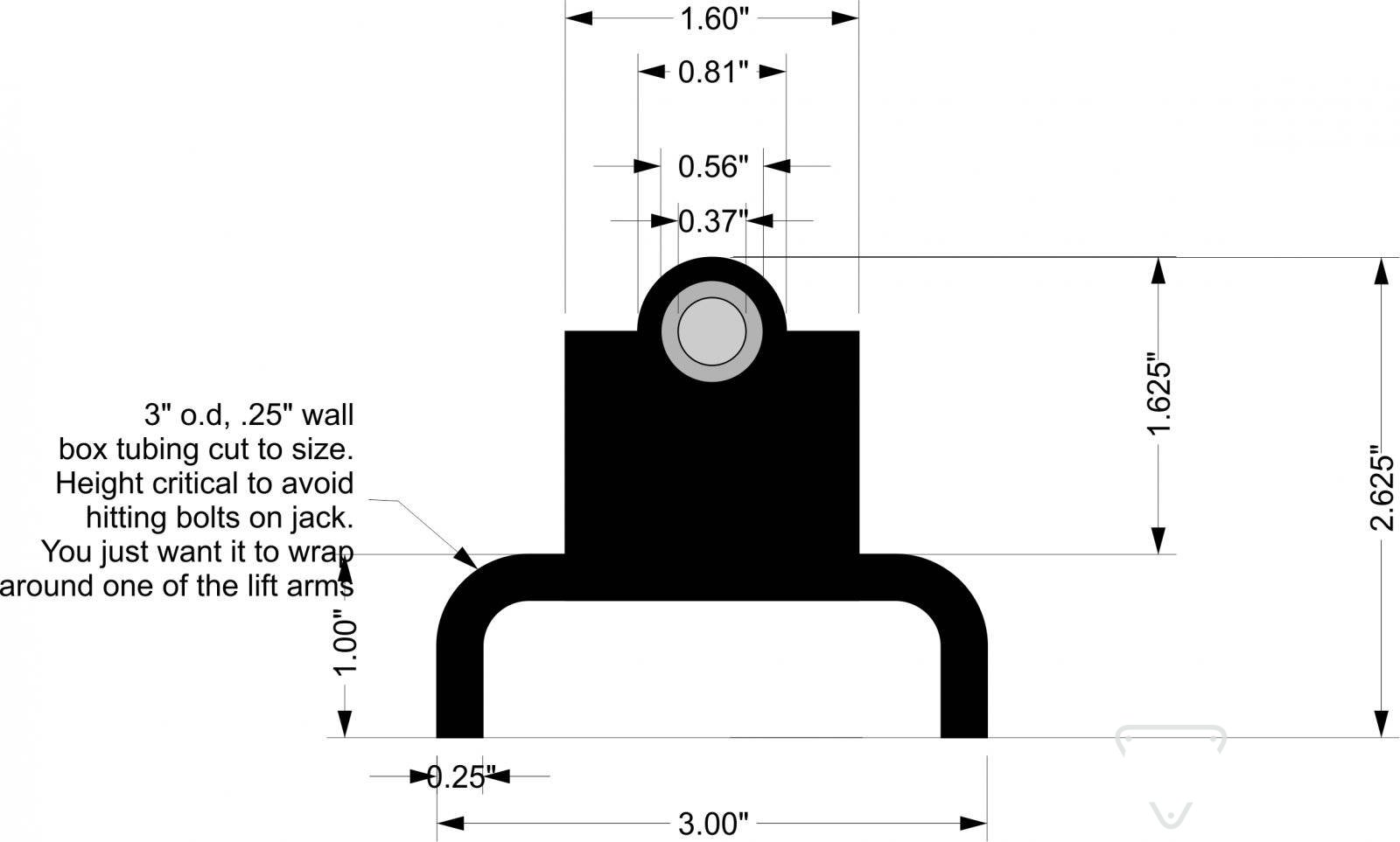 Custom bracket to make motorcycle jack much safer to use