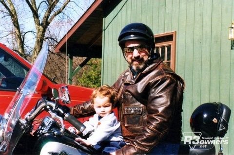 On my Harley with Grandson at 18 months, he's now 16