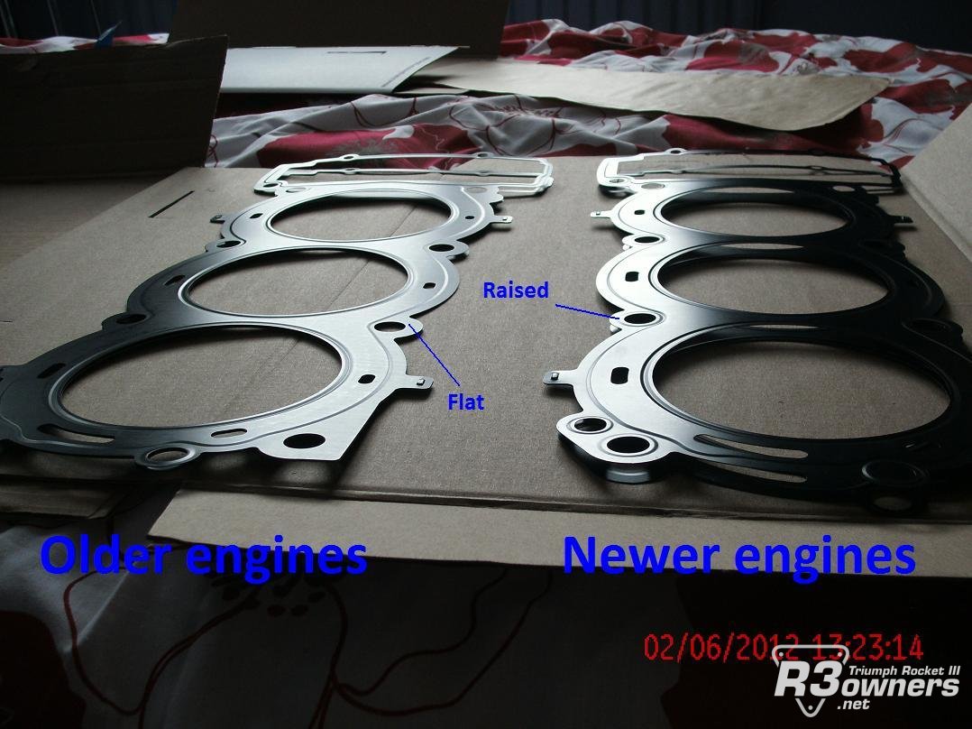 Rocket III Head gasket comparison 1 T1150189 vs T1151150