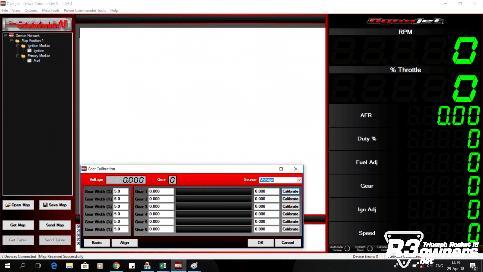 Rocket III PCV gear calibration 1