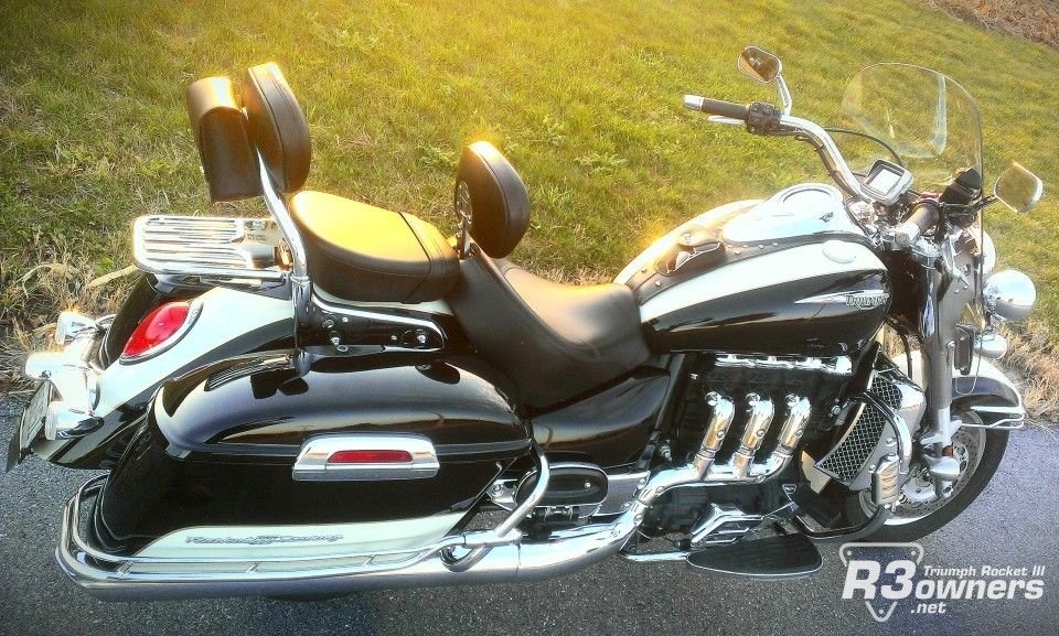 Triumph OEM Rear Passenger Gel Comfort Seat AND Solo Rider with backrest