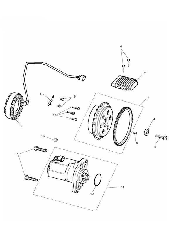 Diagram Starter & Alternator for your Triumph Rocket III  